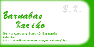 barnabas kariko business card
